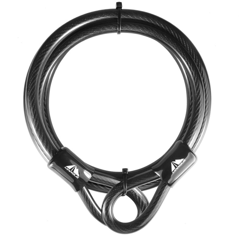 MARQUE Security Steel Cable - 3/8 inch (10 mm) Thick (4', 7', 15', 20' or 30') Vinyl Coated Braided Steel Cable with Double Sealed Looped Ends for U-Lock, Padlock, Disc Lock (4 FT) - Image 1